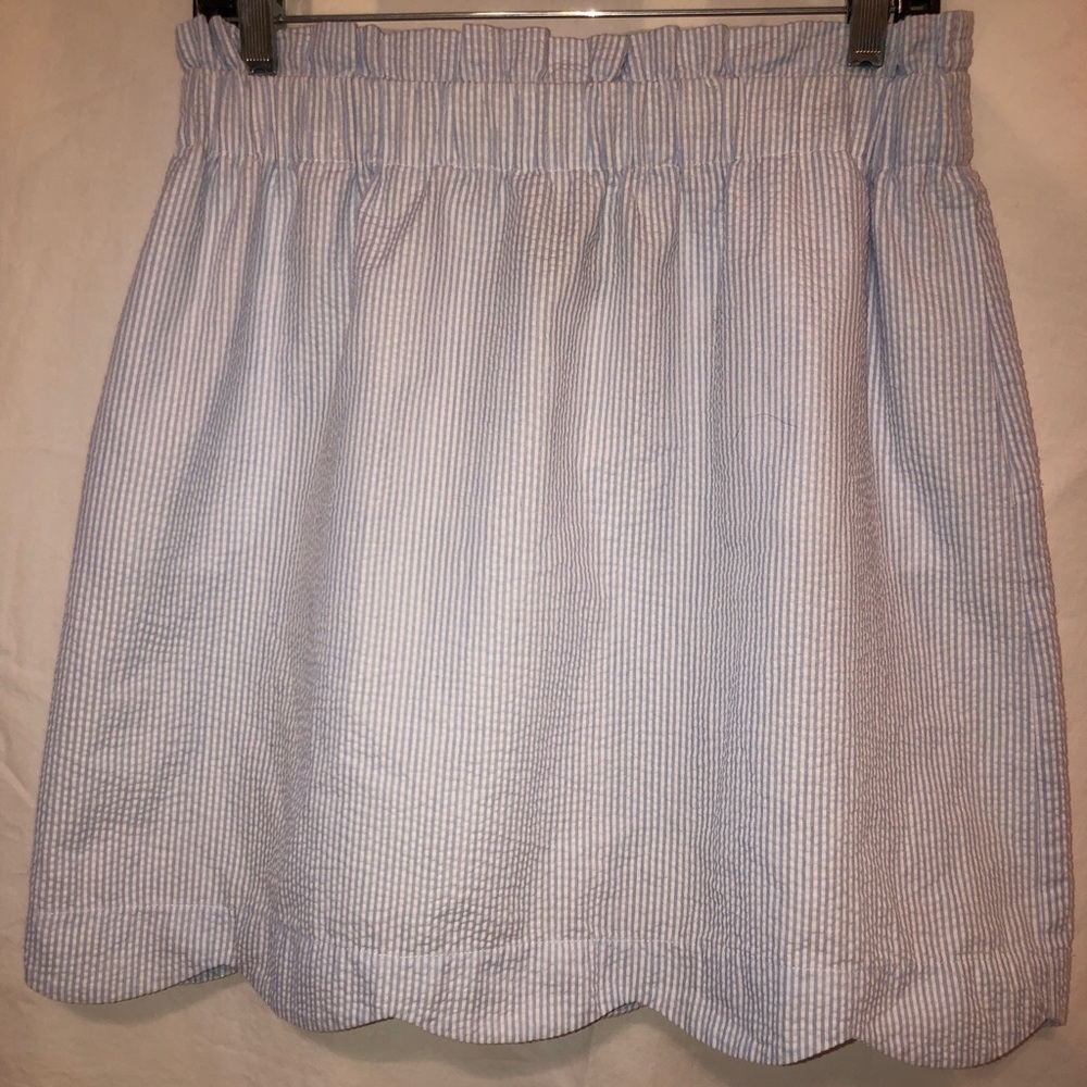 Lauren James Seersucker Striped Skirt